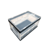 折叠箱塑料透明黑色折叠箱透明加盖服装仓储折叠收纳箱塑料透明箱